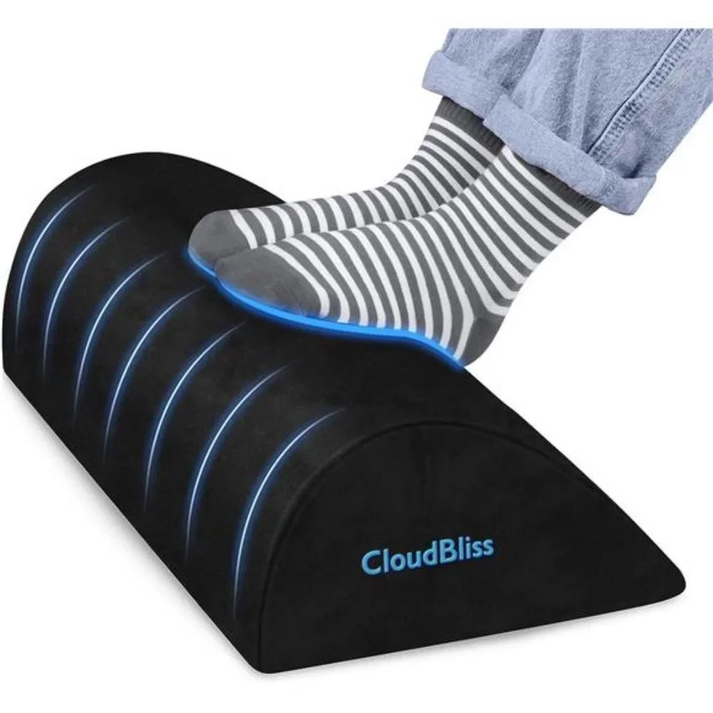 Foot Rest Pillow for Work, Office or Travel Memory Foam and Removable Cover